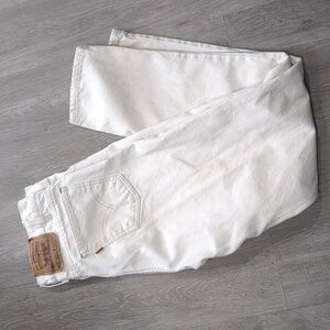 Vintage Levi's 550 Orange Tab 1995 Cream Tapered Jeans USA Made